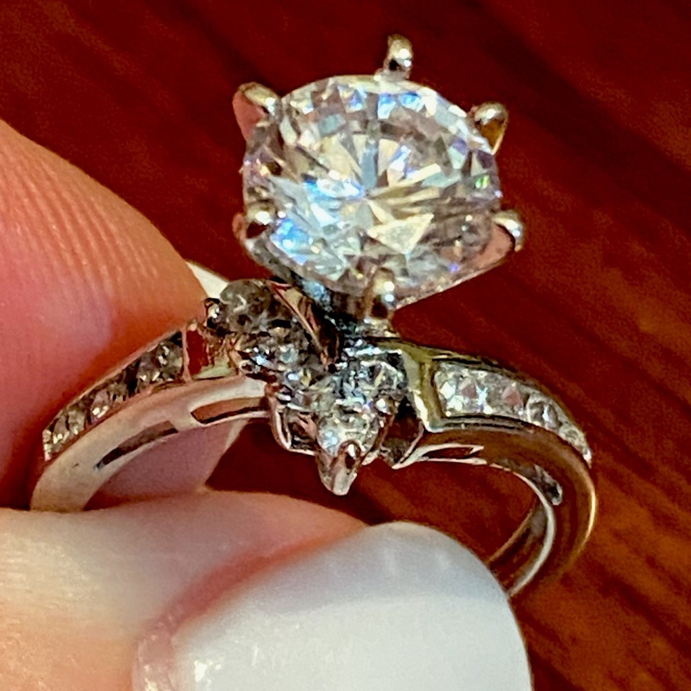 Cubic zirconia engagement ring